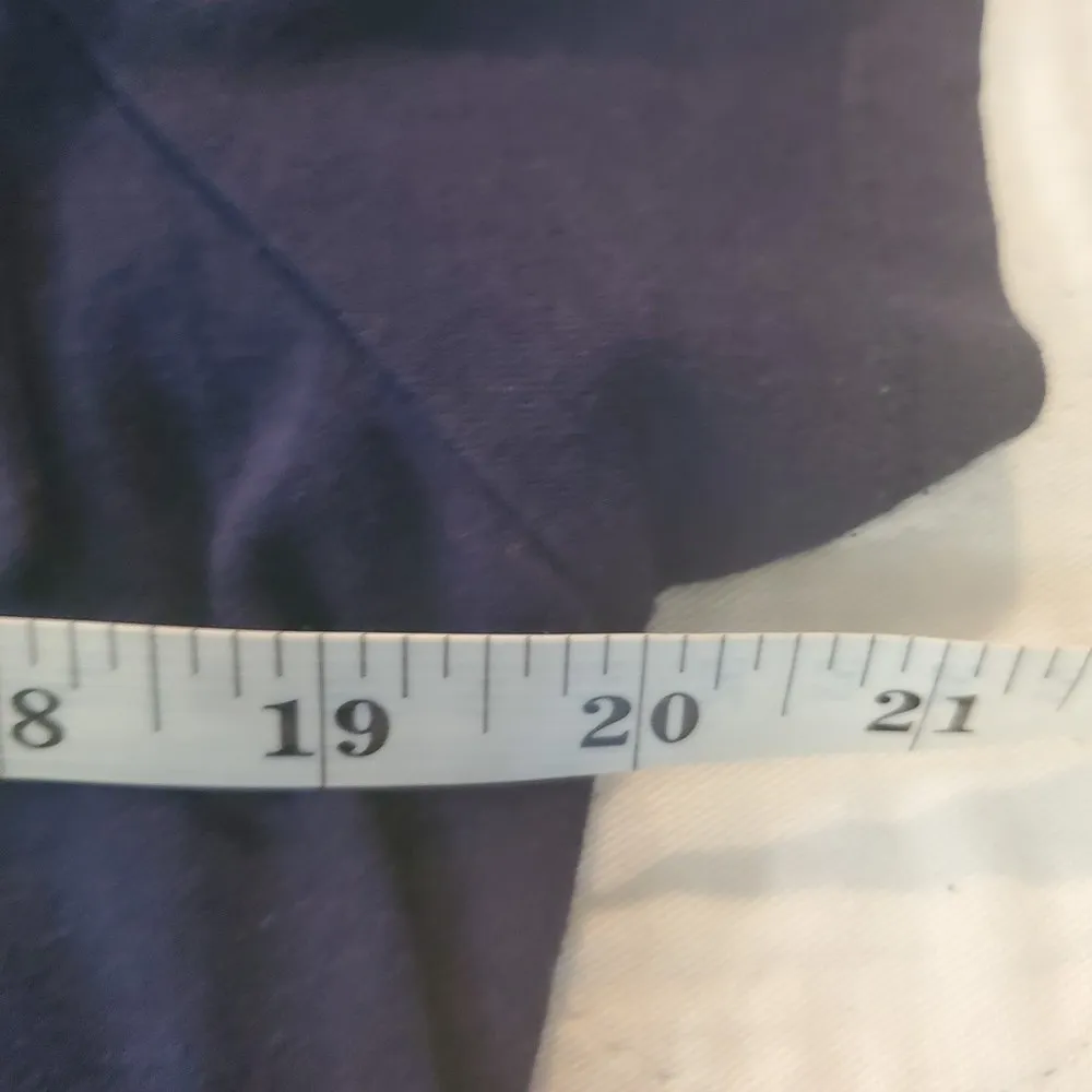 𝅺Michael Kors Grommets Lace-up Short Sleeve Navy Blue Knit Top size L - Image 9