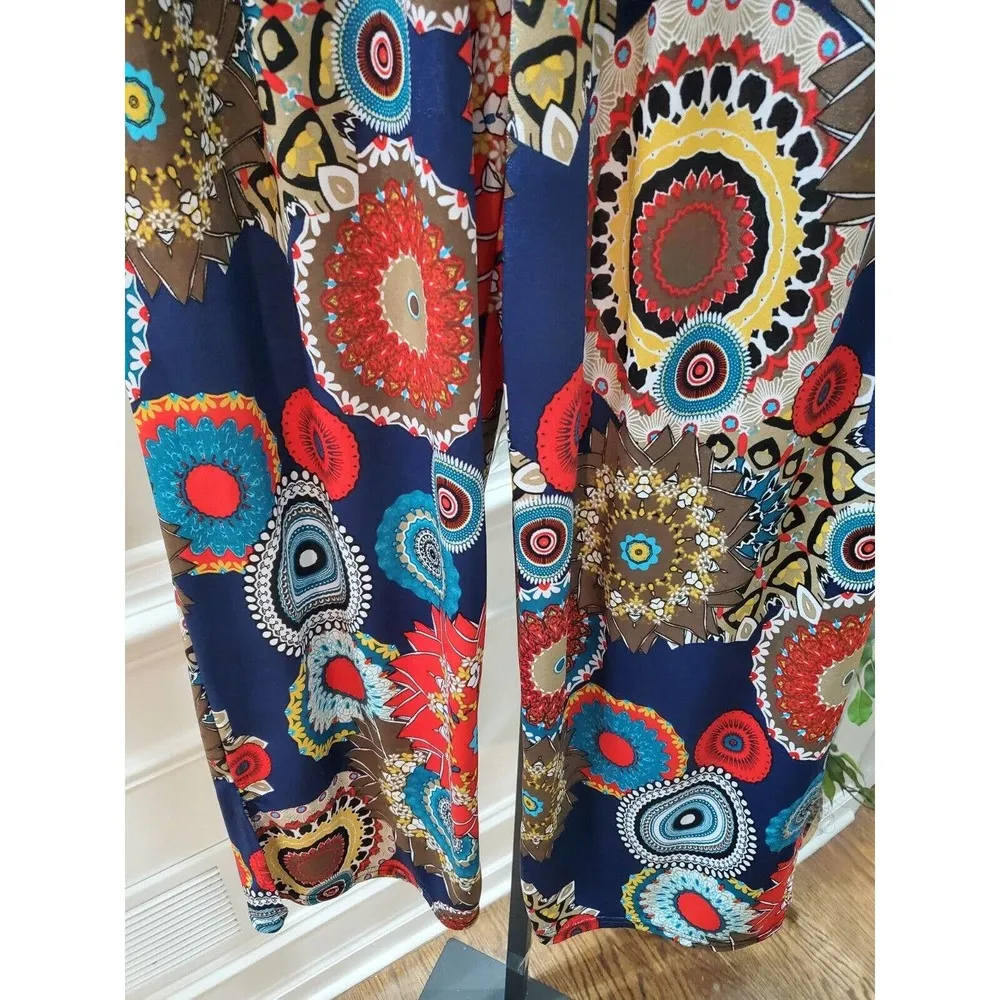 Win Win Women's Multicolor Polyester Mid Rise Slit Accents Trouser Size X - Image 3