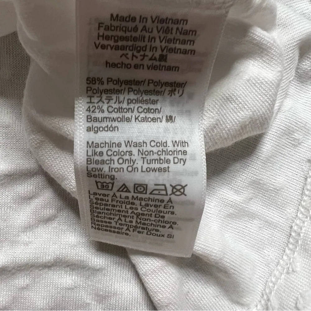 J.Crew Factory Ruffle Sleeve Clip-Dot Sleeveless Top Small Women’s White GUC. - Image 5