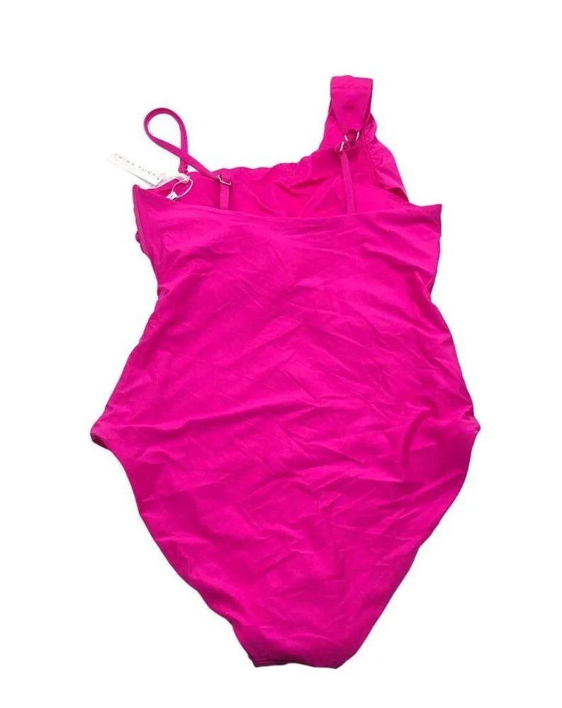 Trina Turk Monaco Asymmetrical One-Shoulder Pink Ruched Swimsuit Size 4 - Image 6