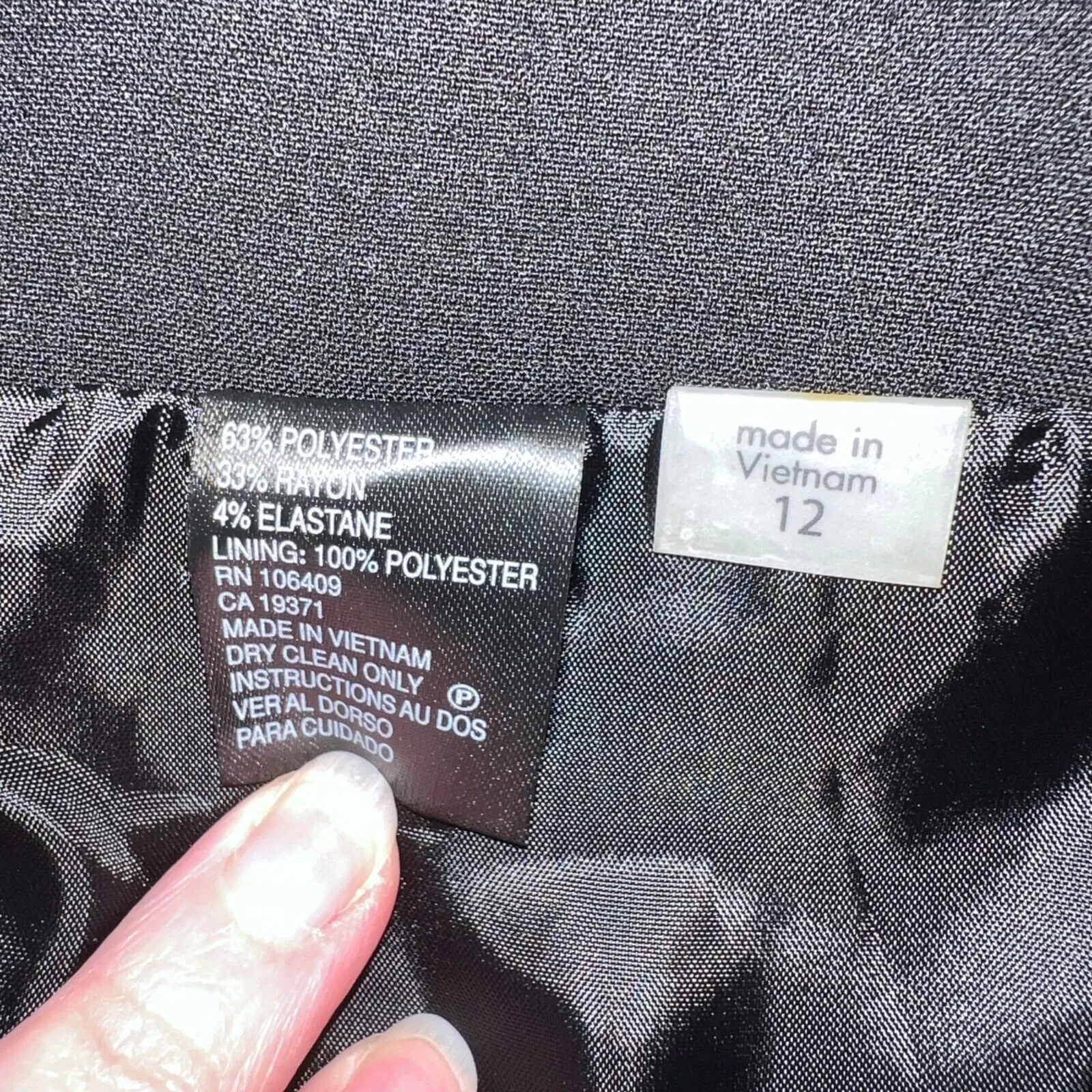 Tahari ASL Womens Straight Pencil Skirt Knee Length Black Lined Slit Size 12 - Image 10