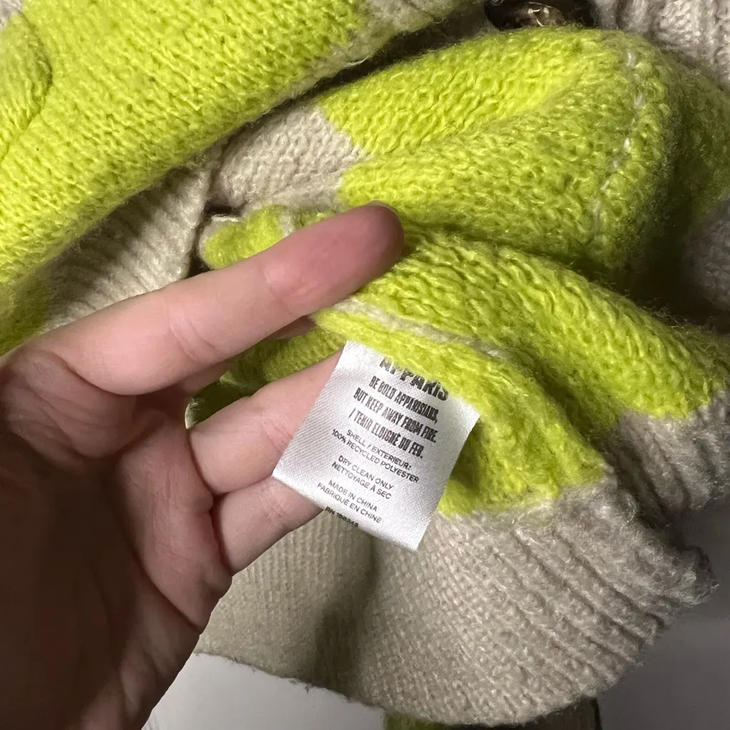 Apparis Marcella Re Knit Kiwi Stripe Cardigan Sweater Green Size XS - Image 11