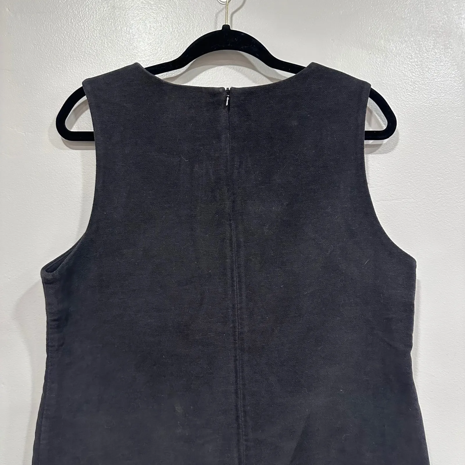 LL Bean Women's Black Corduroy Pinafore Dress Size 10 Petite - Image 6