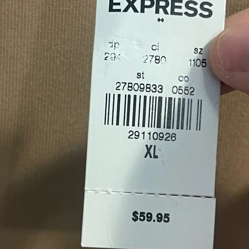 Women’s NWT Express Factory Beige Bodycon Ribbed Sleeveless Dress Sz XL Neutral - Image 6