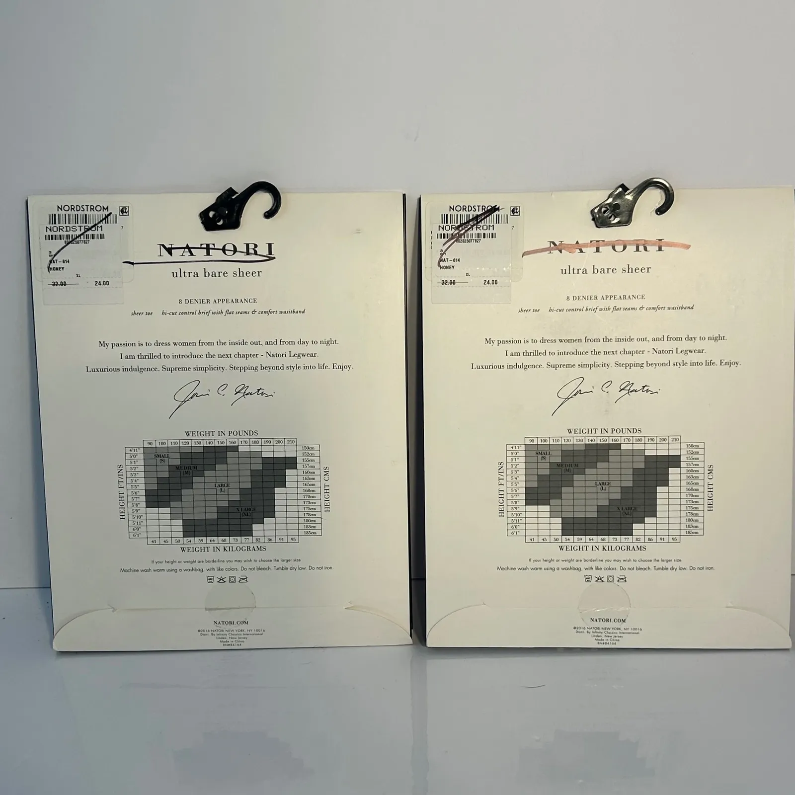 Natori Ultra Bare Sheer Honey Pantyhose XLarge 8 Denier Appearance Set of 2 - Image 7