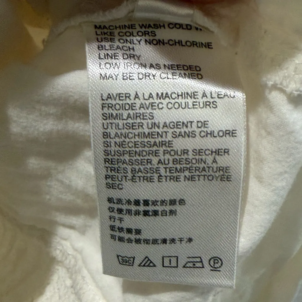 Urban Outfitters Ivory Cotton Corset Crop Top Puff Sleeve Cottagecore Milkmaid M - Image 13