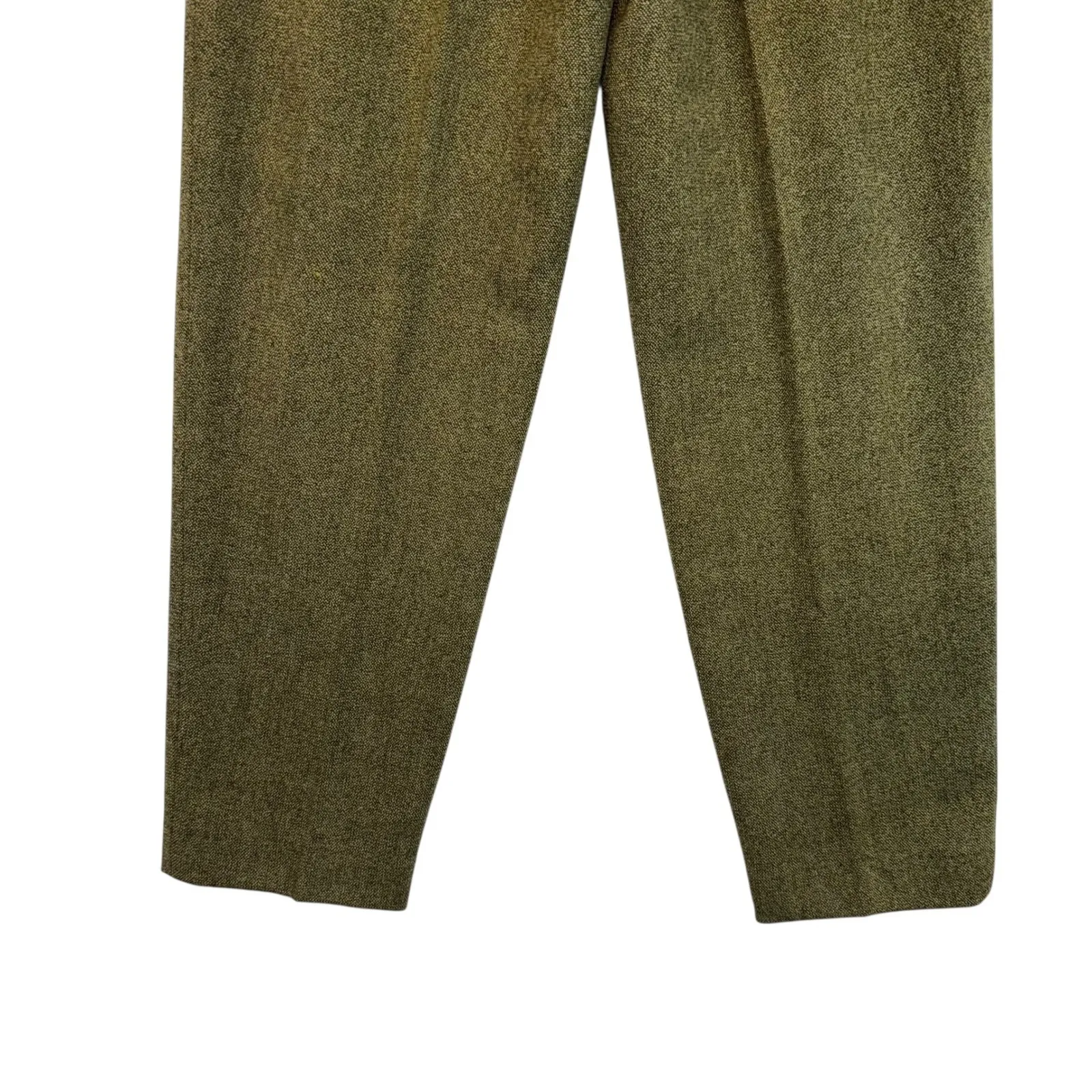 Jones New York Petite Virgin Wool Tweed Dress Tailored Pants Olive Green Size 8P - Image 7