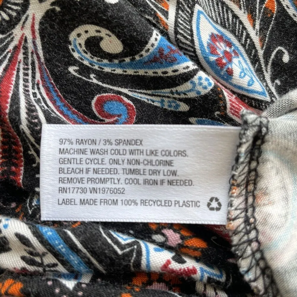 Xhilaration Women’s Junior’s Size S Paisley Floral Bell Sleeve V-Neck Wrap Dress - Image 5