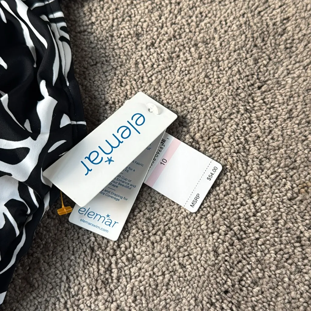 Elemar Tankini Top SIZE 10 Black - Image 2