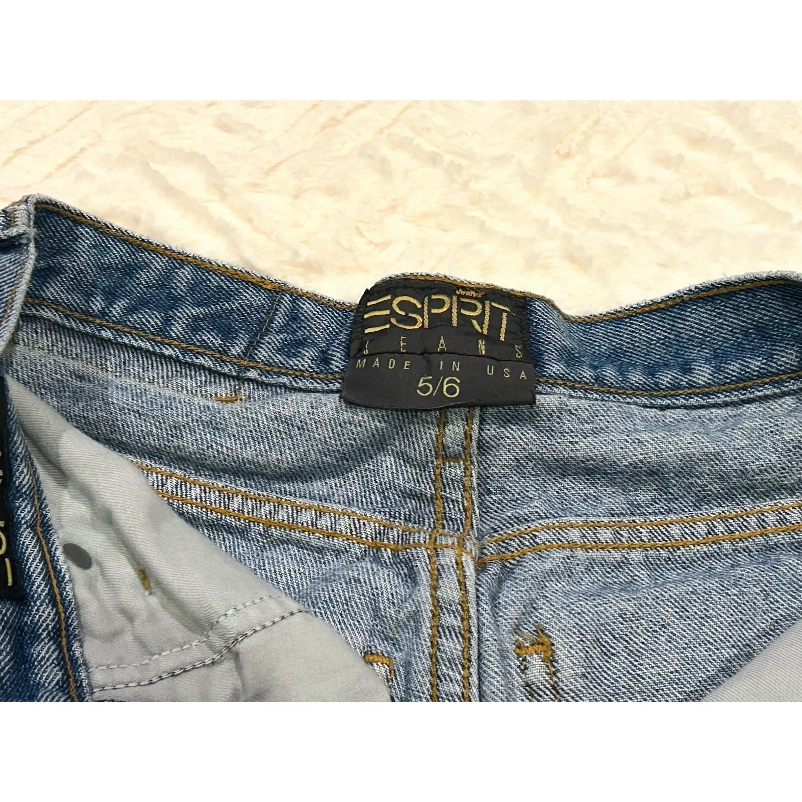 Vtg 1990's Esprit Denim Jean Shorts Sz‎ 5/6 Juniors Teen Made USA Bermuda Dad - Image 6