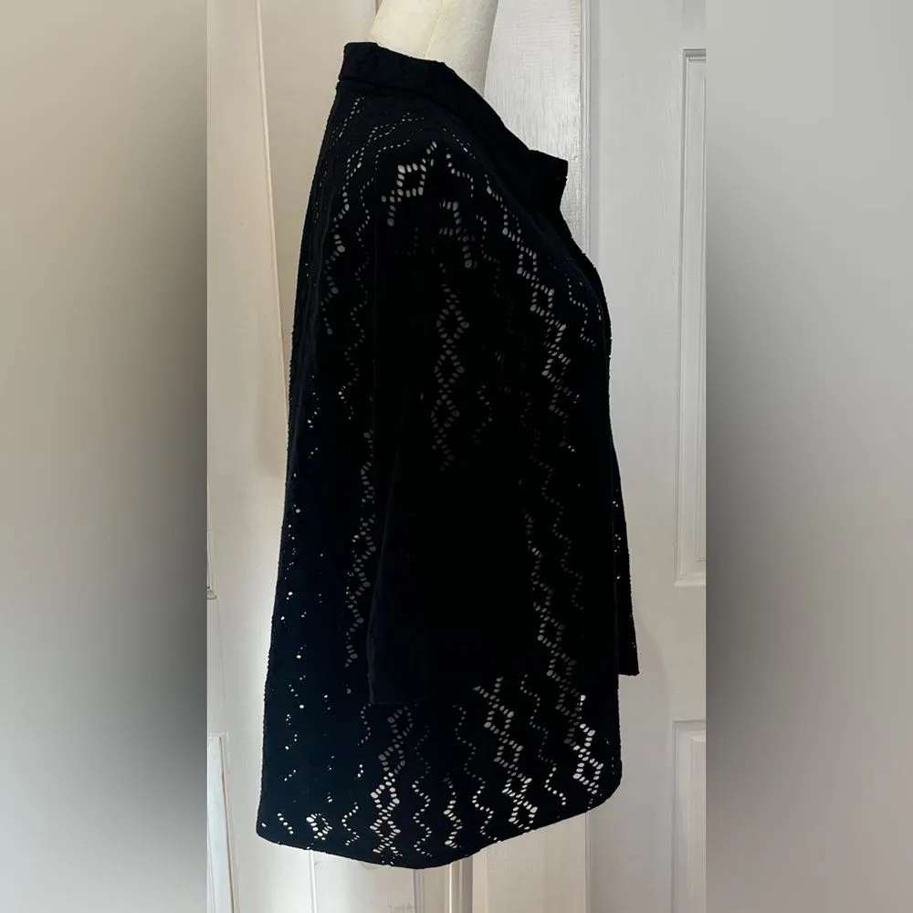 Zara Black Diamond Pattern Cut Work Shirt Size XL Unisex - Image 6