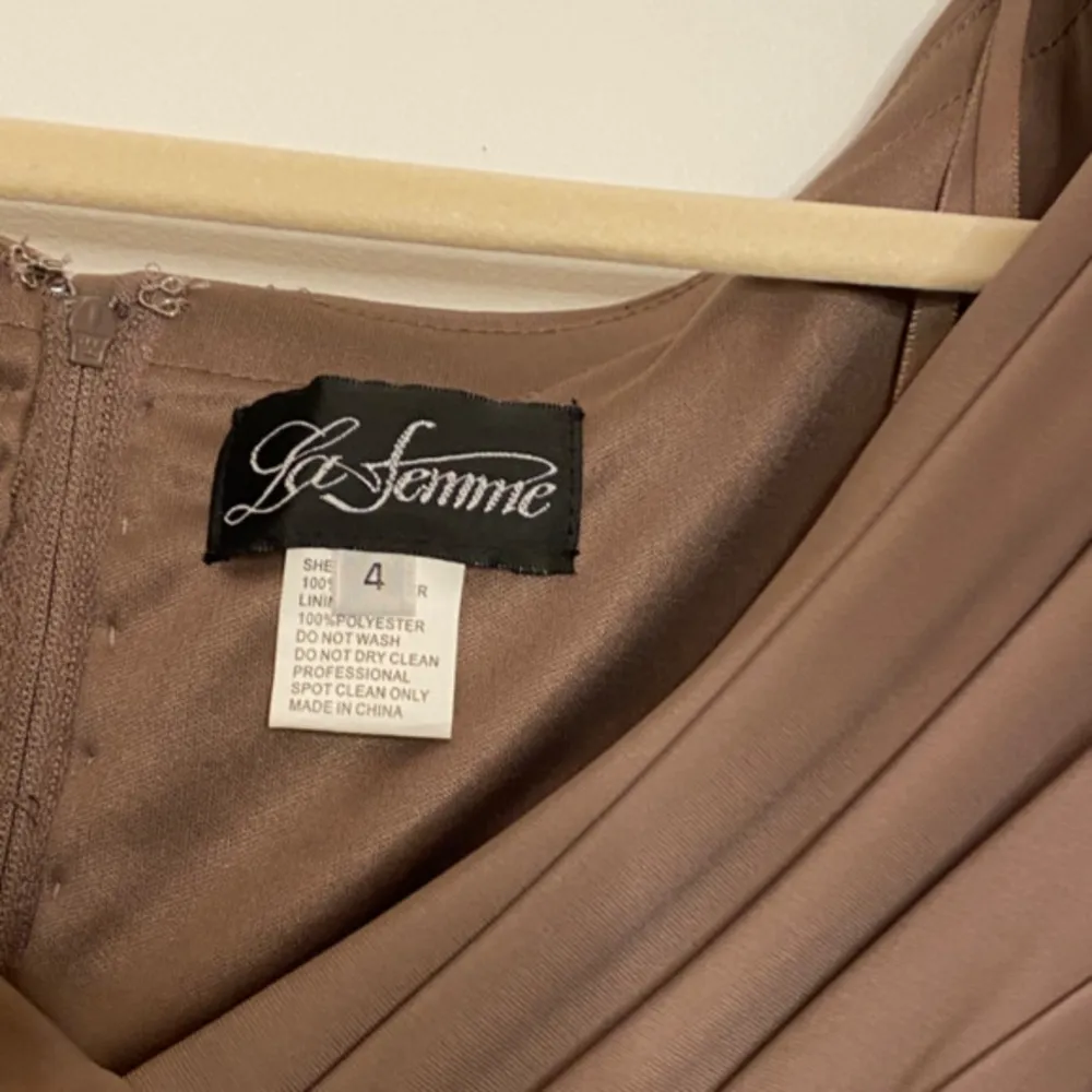 La Femme Ruched Jersey Column Gown 26519 - Image 3