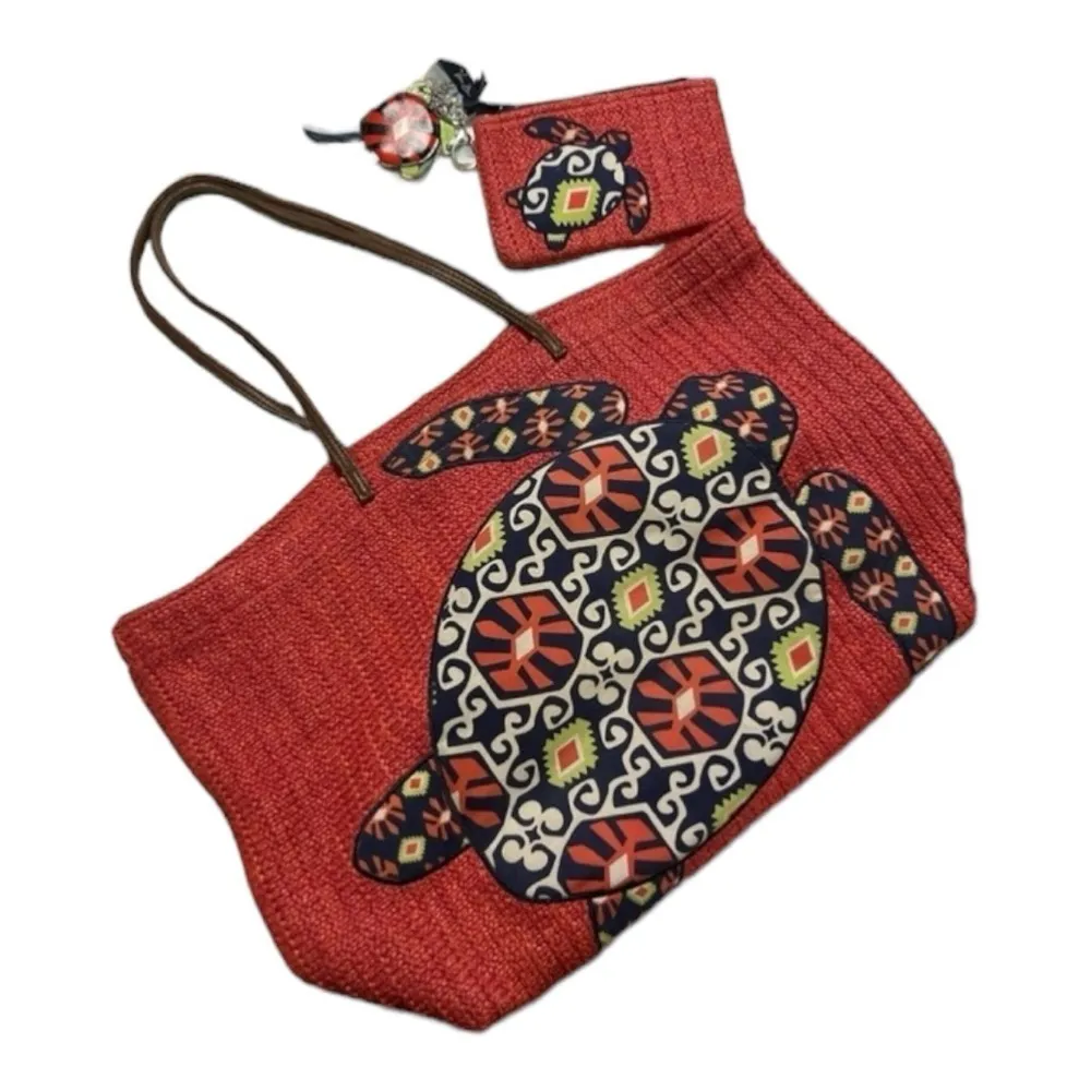 Vera Bradley Sun Valley straw turtle beach tote - Image 2