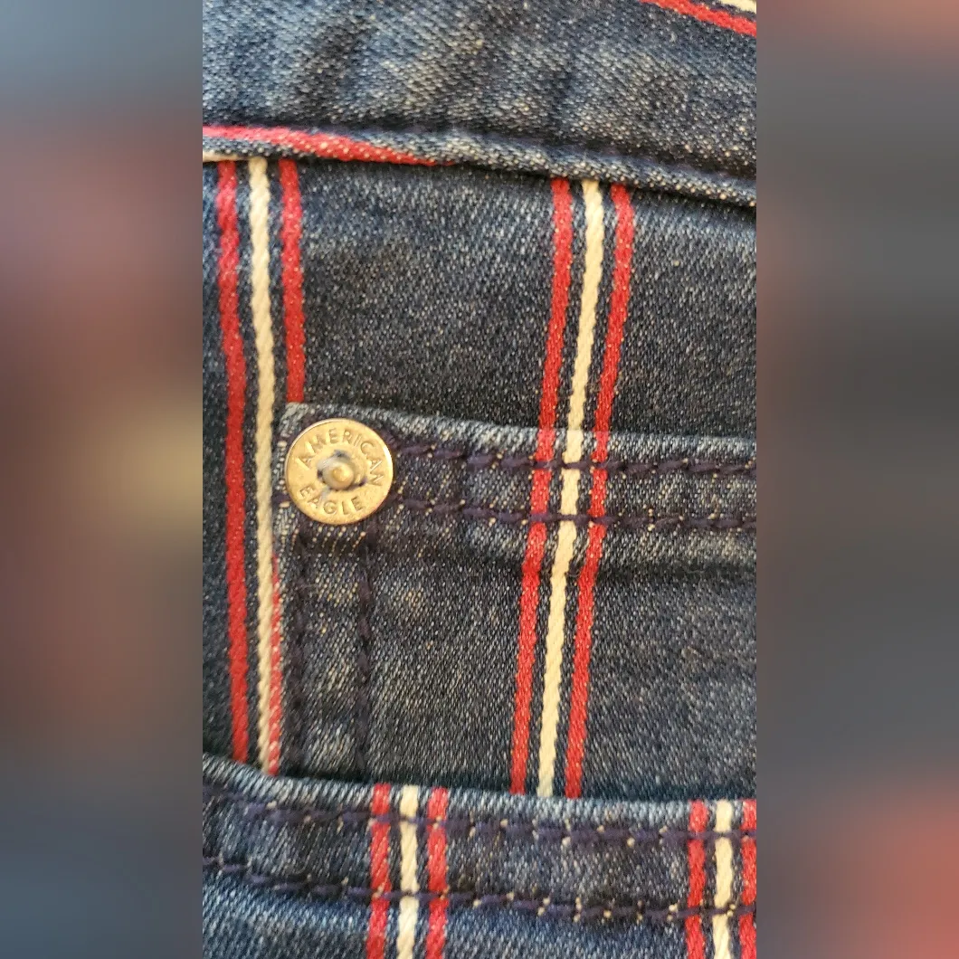 American Eagle Outfitters Blue and Red Mini Skirt Casual Size:8 - Image 3