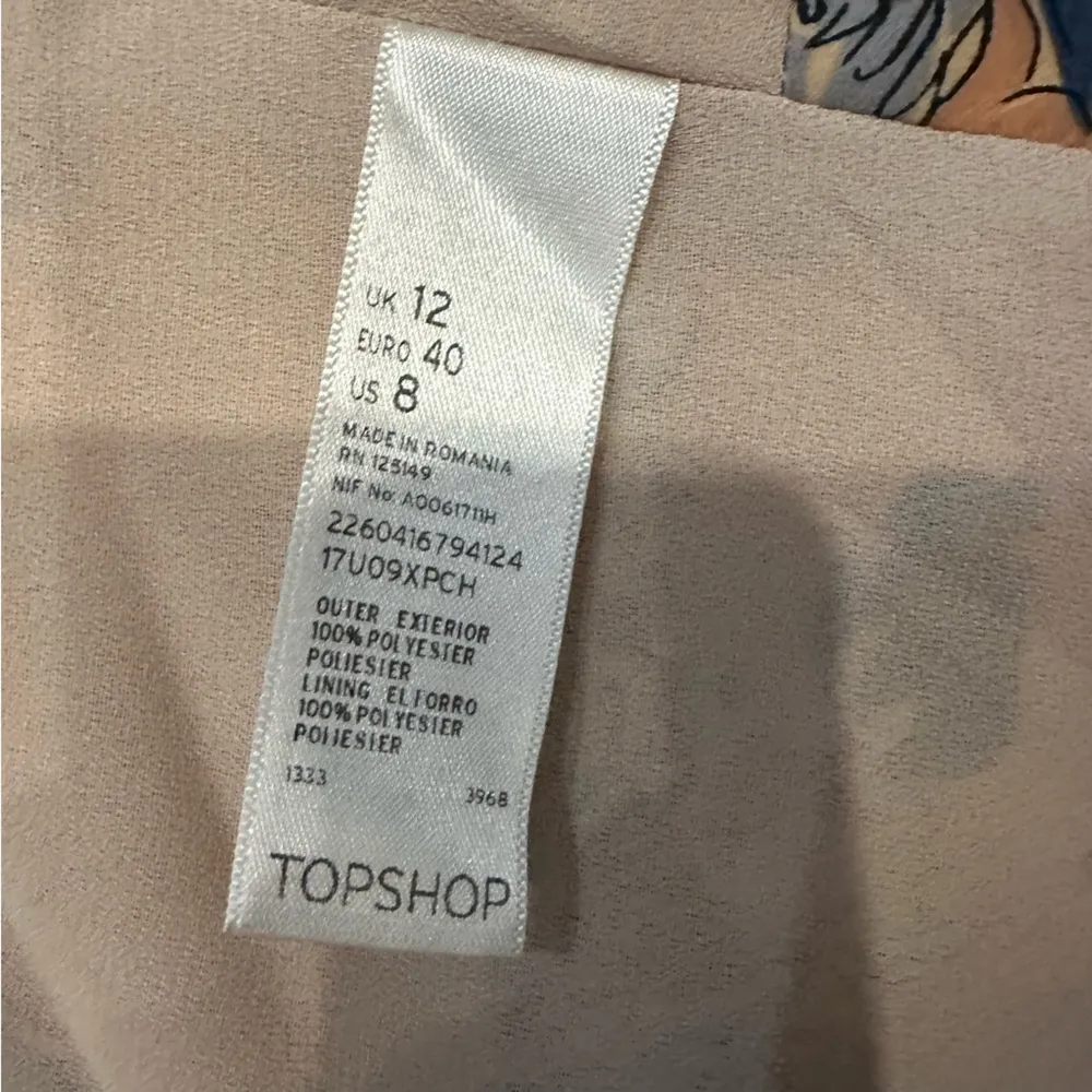 Topshop 8 Chateau Femme Print Satin Peach Kimono Jacket Topper Floral - Image 8