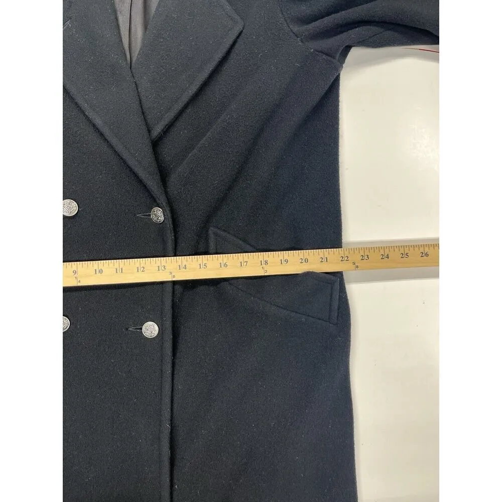 Vintage Woman’s Forecaster of Boston Wool Overcoat Double Breasted Black Size 12 - Image 14