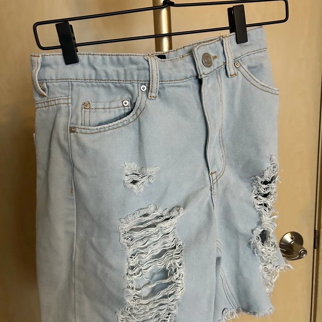 Indigo Rein Light Blue Distressed Jean Shorts - Image 2