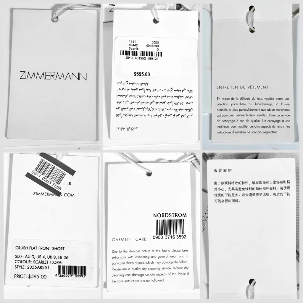 Zimmermann Crush Twill Shorts US 4 Scarlett Floral Silk Cotton NWT AU 0 - Image 9