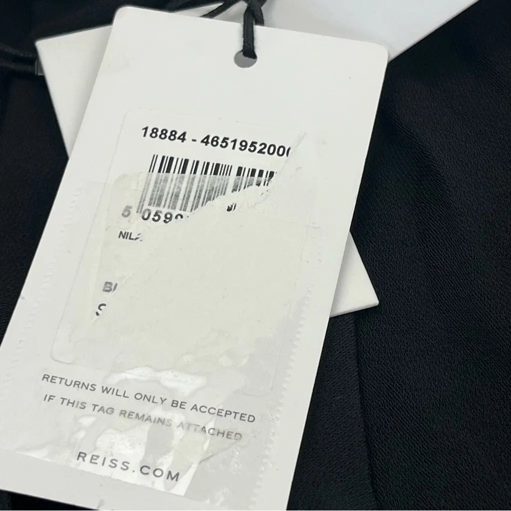 Reiss Nila Contrasting Button Through Shirt Top Black Nude Size 2 NEW *TINY FLAW - Image 3