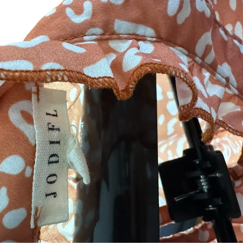 Jodifl Ruffle Sleeve Top burnt orange and white print wt55 - Image 3