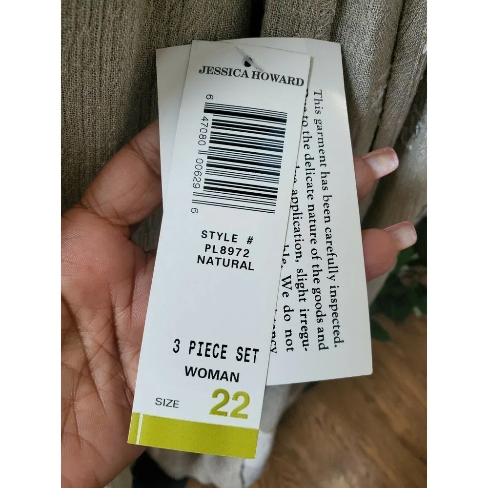 Jessica Howard Cream Rayon & Cotton 3 Piece Set - Image 4