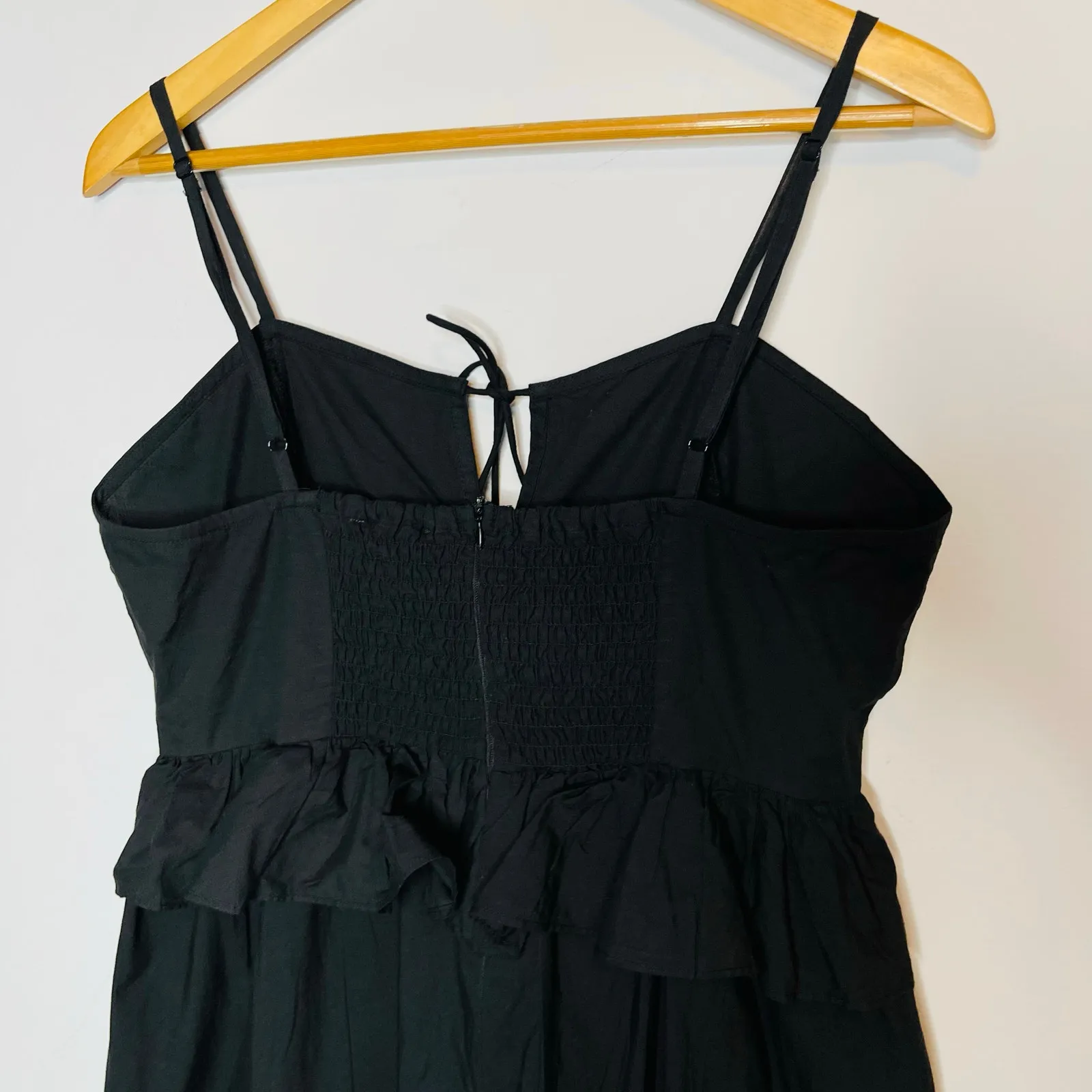 Caroline Constas New Embroidered Peplum Waist Spaghetti Strap Black Dress Sz M Size M - Image 11