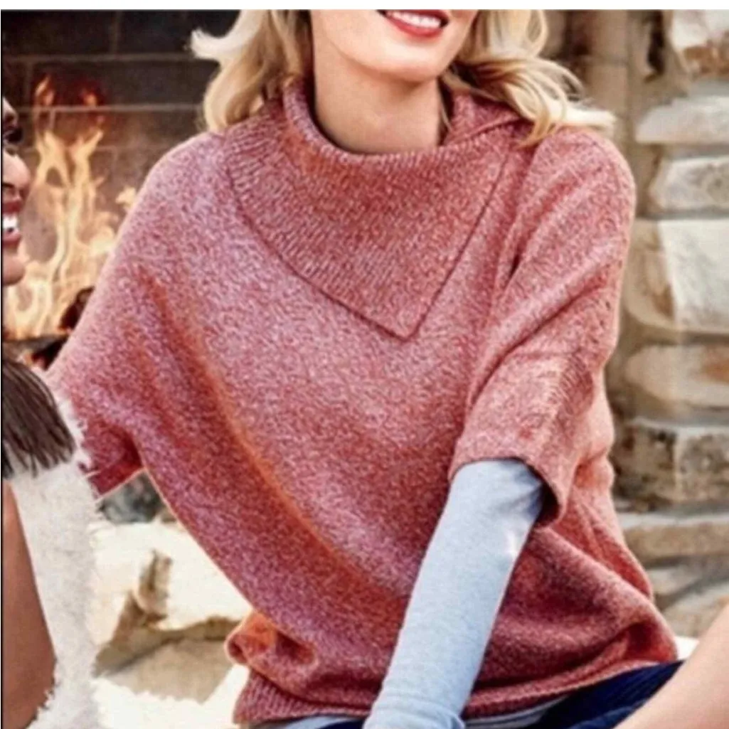 CAbi Fold Over Cowl Dolman Sleeve Sweater. Size Small. - Image 3