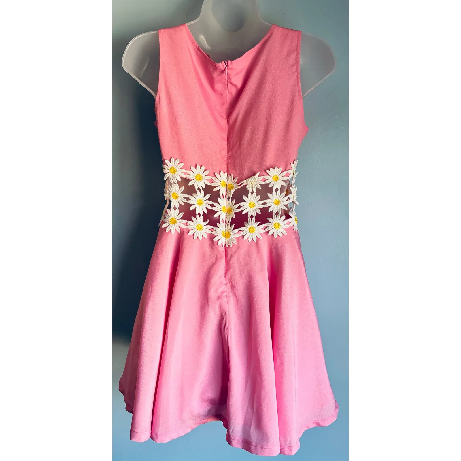 Dolls Kill x Sugar Thrillz Pink Cutout Daisy Appliques Dress XS Fairycore - Image 2