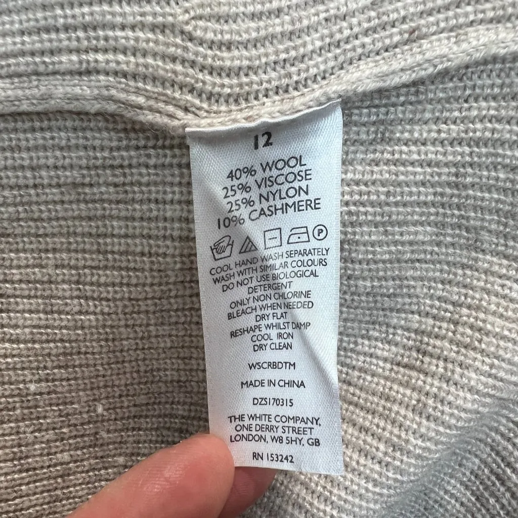 White Label The Company Tunic Sweater 8 Wool‎ Cashmere Ribbed Bell Sleeve V - Image 11