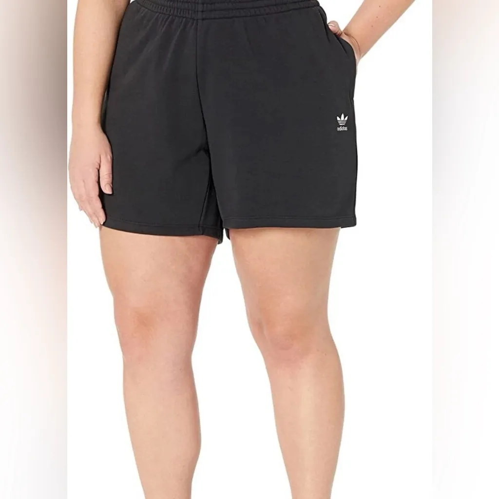 NEW Adidas Adicolor Women’s Essentials Shorts Black - Plus Size 1X - Image 2
