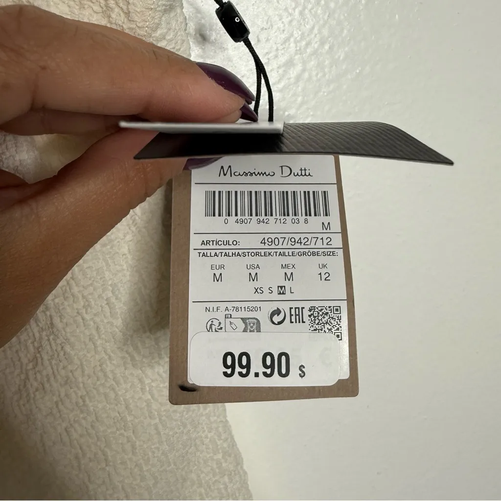 NWT Massimo Dutti Off White One Piece Open‎ Back Swimsuit Size Medium - Image 5