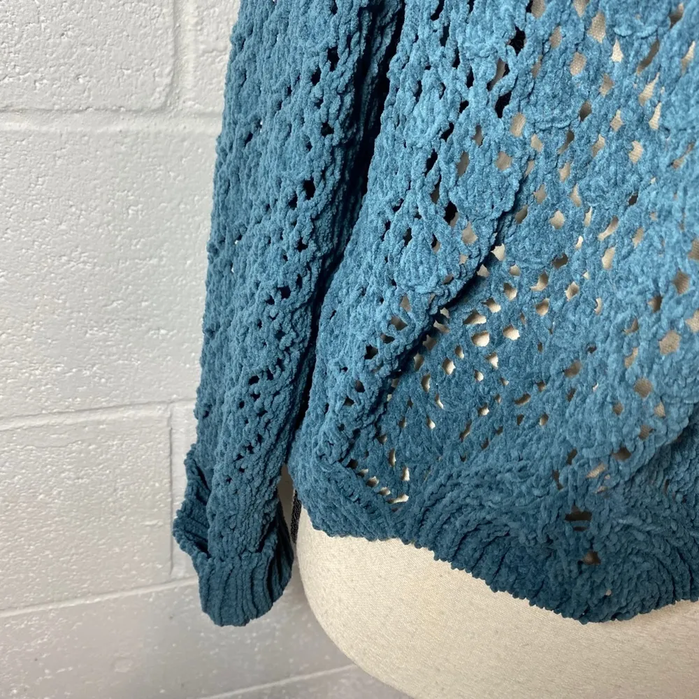 DR2 by Daniel Rainn Blue Open Stitch Mini Cardigan - Image 3