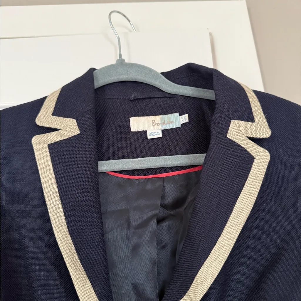 Boden Navy Work Office Blazer Jacket Blue Size 8 - Image 2