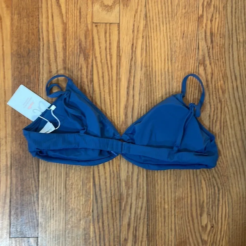 Andie The Bonita Bikini Top Rib Swimsuit  Bijou‎ Blue size L NWT - Image 4