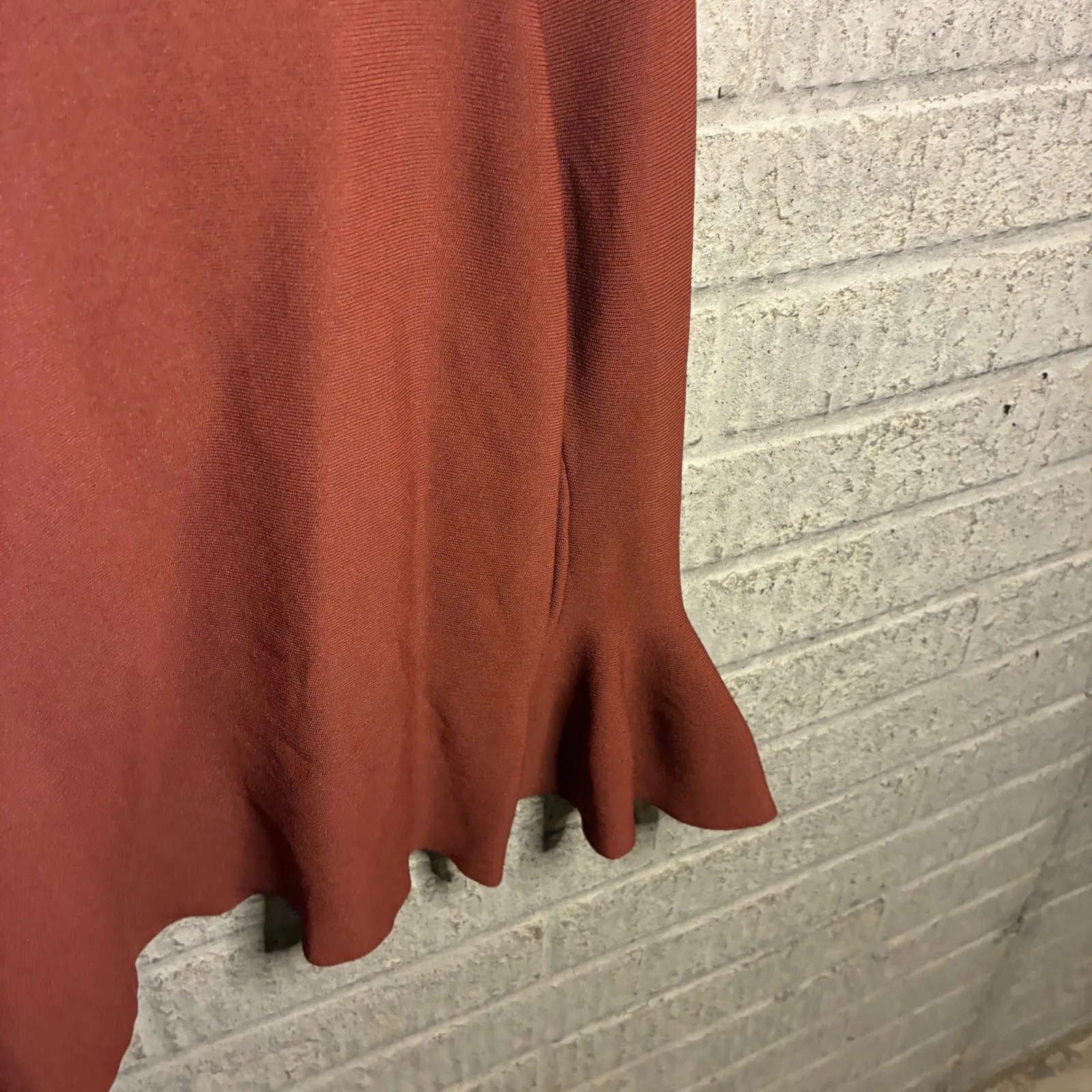 Olivaceous Rust Orange Bell Sleeve Knit Sweater Top Womens Medium - Image 3