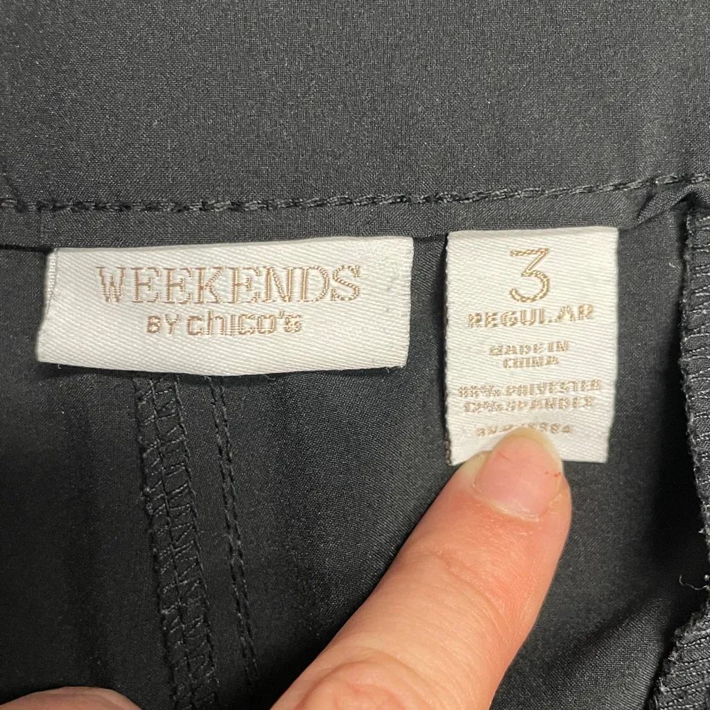 Chico's Weekends womens classic black Pants spandex polyester size 3/XL - Image 3