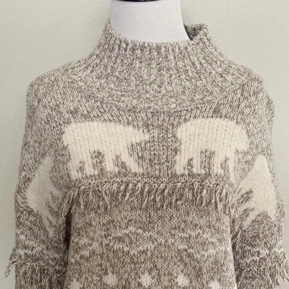 LOFT Polar Bear Fringe Sweater size Small - Image 3