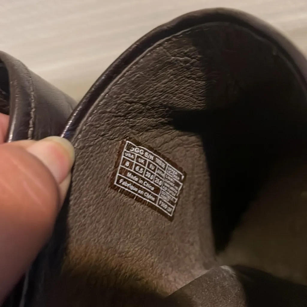 Ugg Brown Leather Clogs Size 8 - Image 5