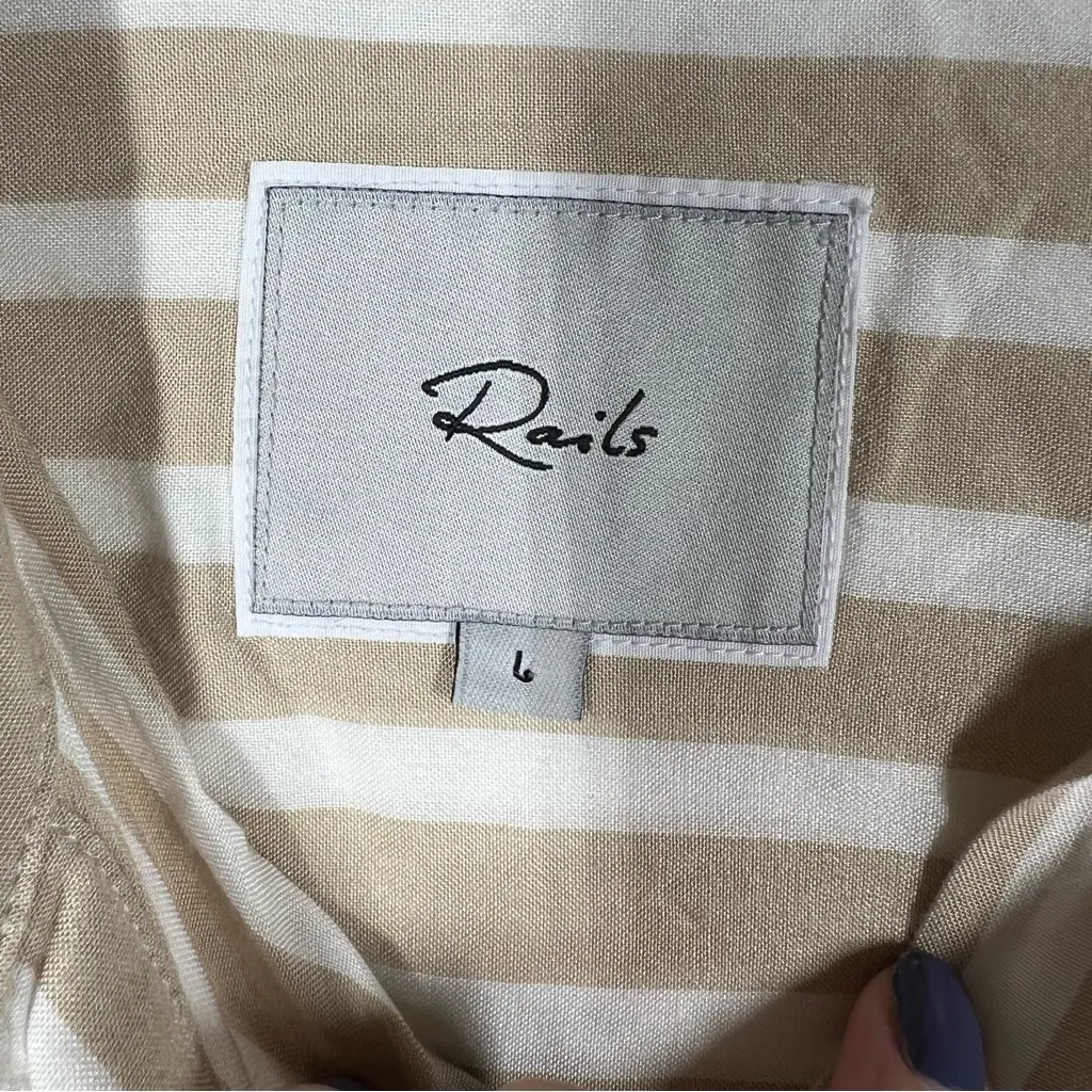 Rails Tan White Natural Stripe Elle Pullover‎ Top - Image 3