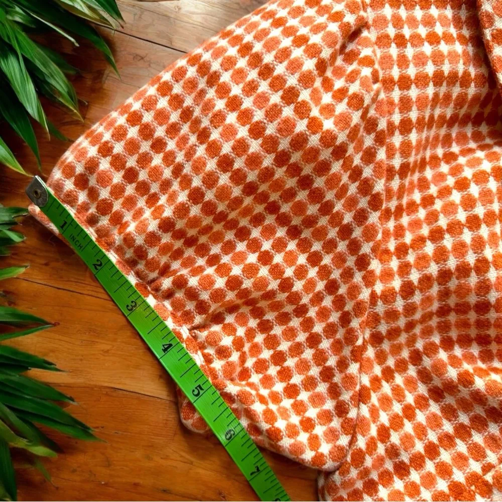 HARVEYS BOUTIQUE Orange Houndstooth Short Sleeve Belted Jacket - Image 8