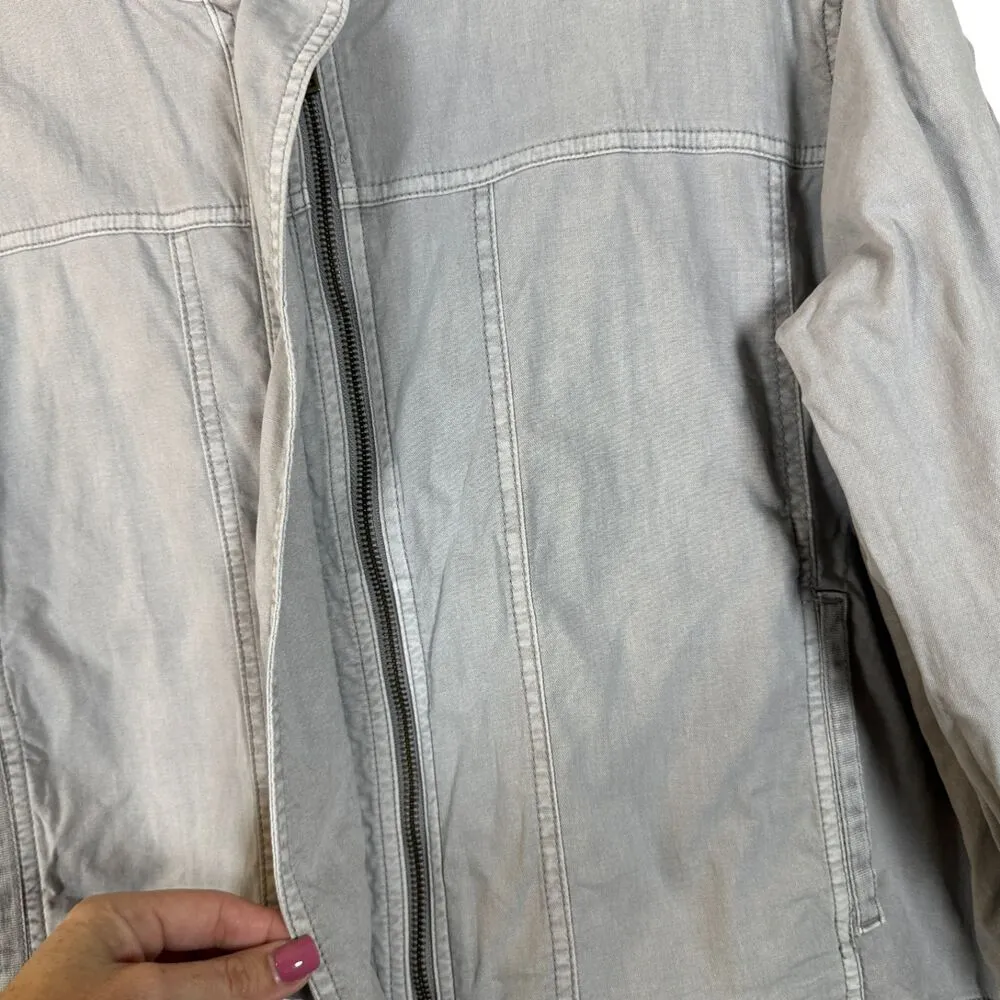 Sonoma Grey Cropped Lightweight Chore Barn Shacket Size XL - Image 6