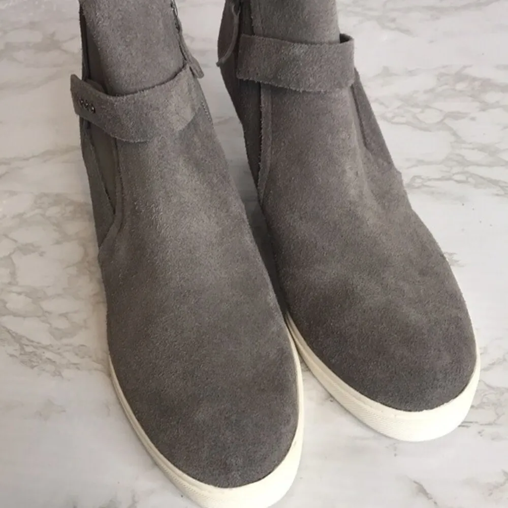 Linea Paolo ladies gray suede wedge ankle boots sneakers shoes size 9 - Image 10