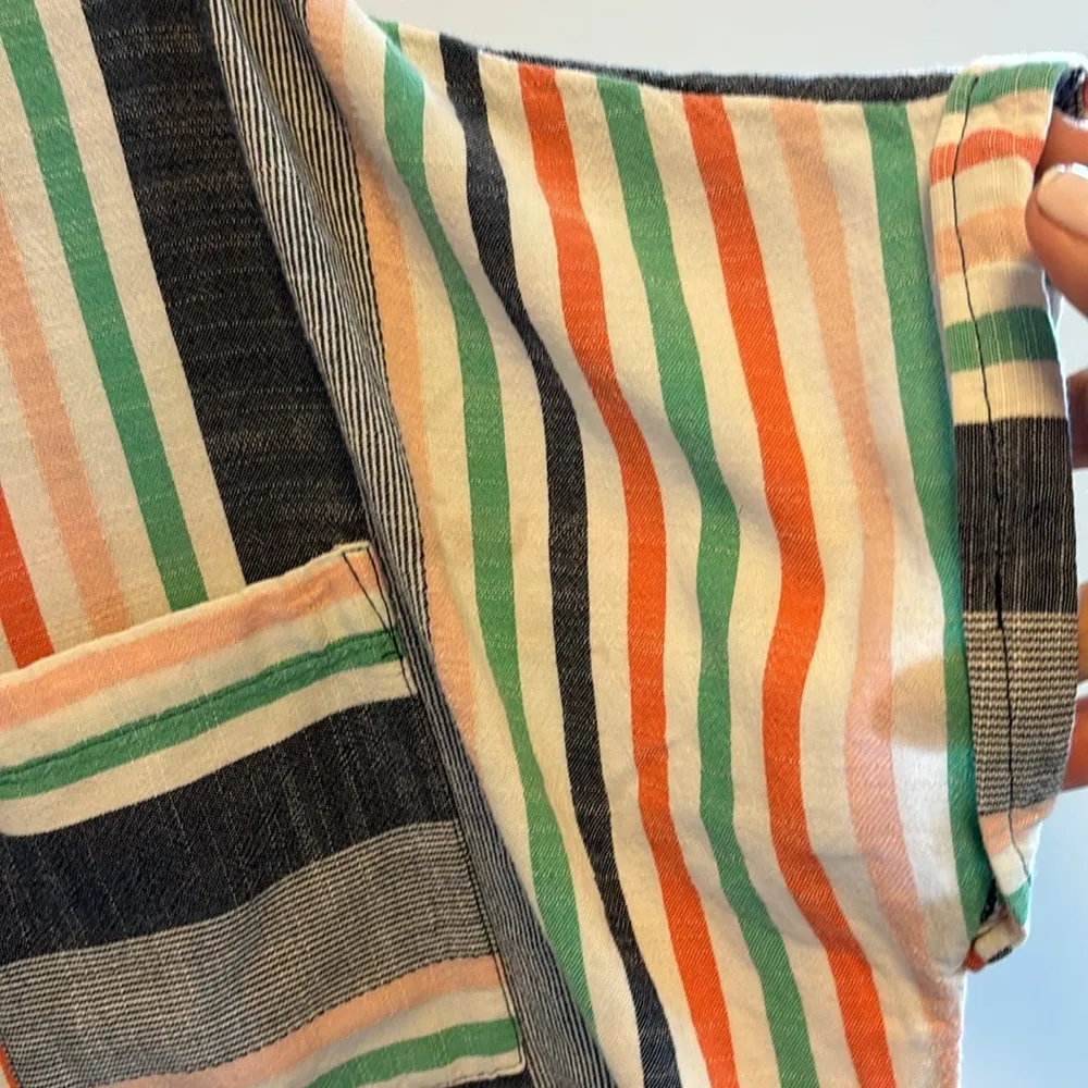 A.N.A BRAND BLUE GREEN PINK STRIPES BUTTON DOWN S/S BUTTON DOWN SIZE XL - Image 5