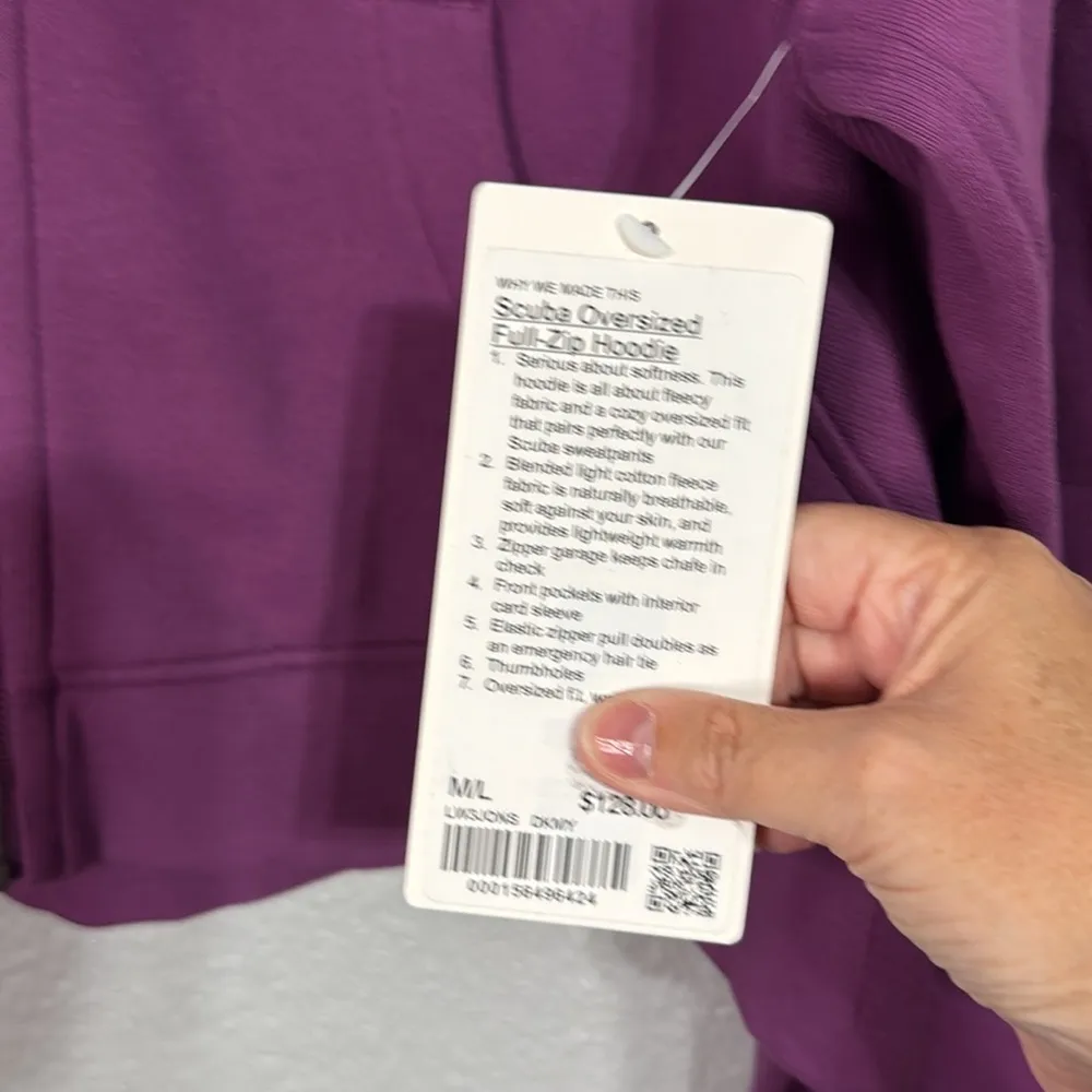 Lululemon  Scuba Oversized Full Zip Hoodie *Pride size M/L in dark mystic - Image 4