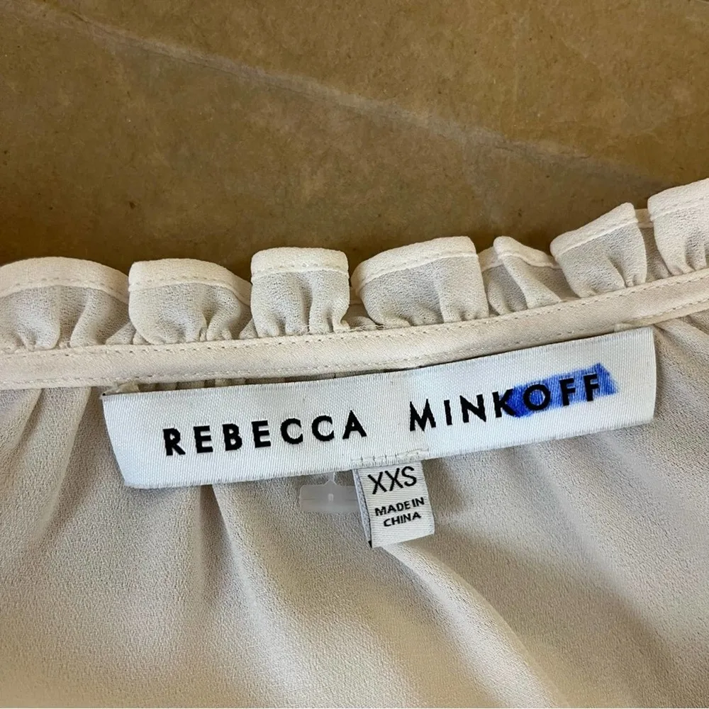 Rebecca Minkoff Cream Tassel Front Blouse - Image 10