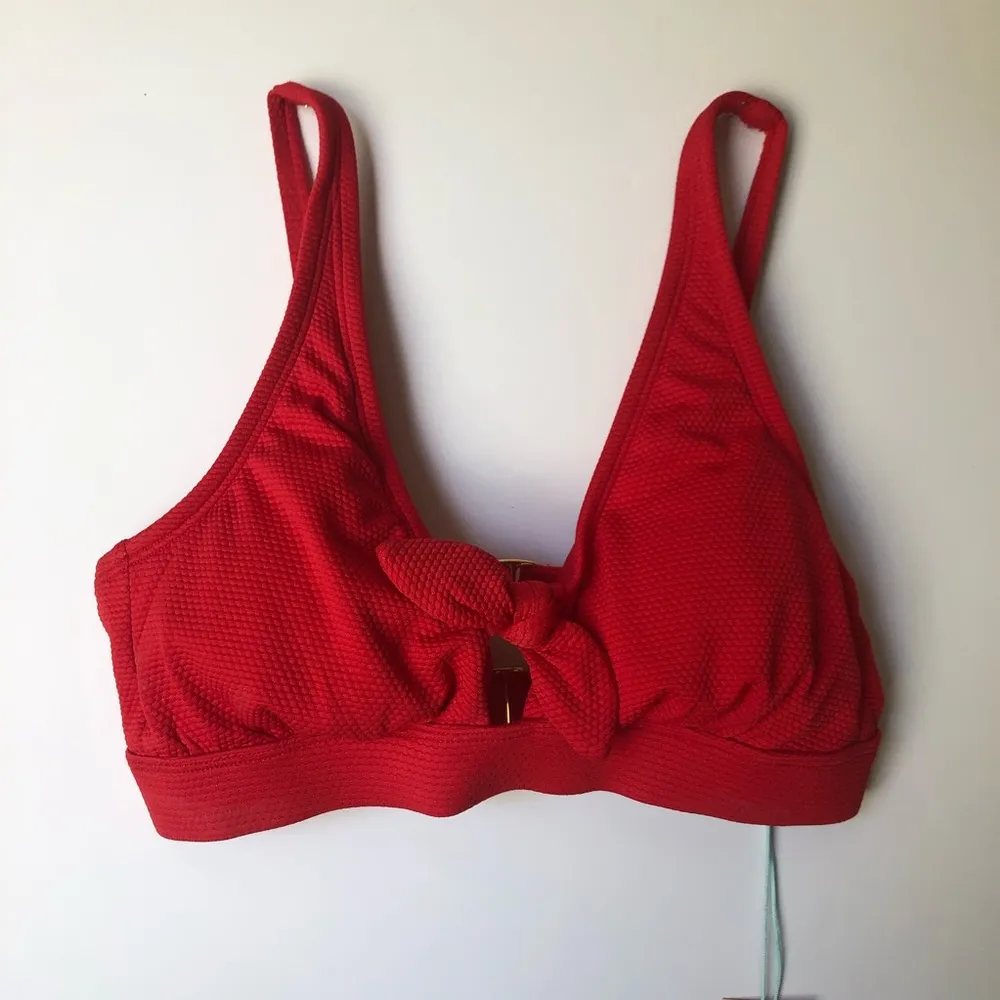 NWT Kona sol red tie front bikini top swim size small - Image 2