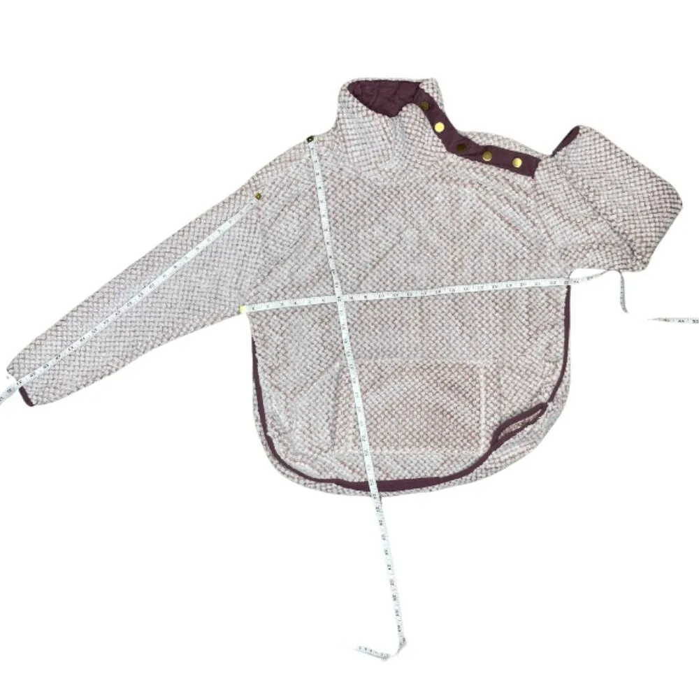 St. John’s Bay Women Maroon and White Sherpa Pullover Faux Fur Teddy Chenille - Image 5