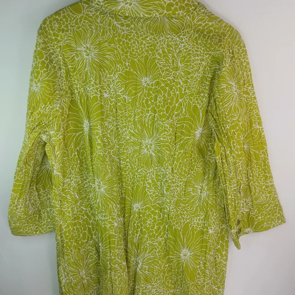 Karen Scott 0X Lime Embroidered Cotton Top Plus - Image 6