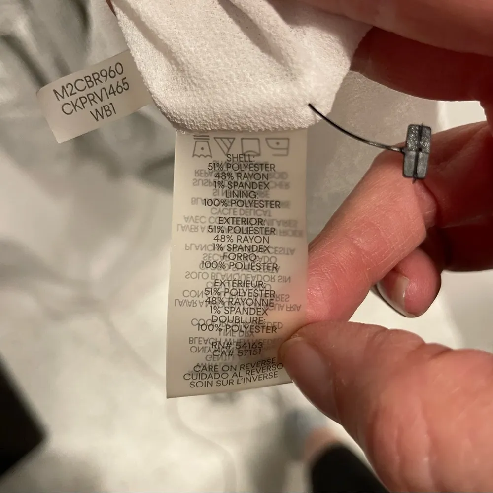 Breezy Calvin Klein ruffle gauzy mini ruffle dress adjustable tie waist poet top - Image 9