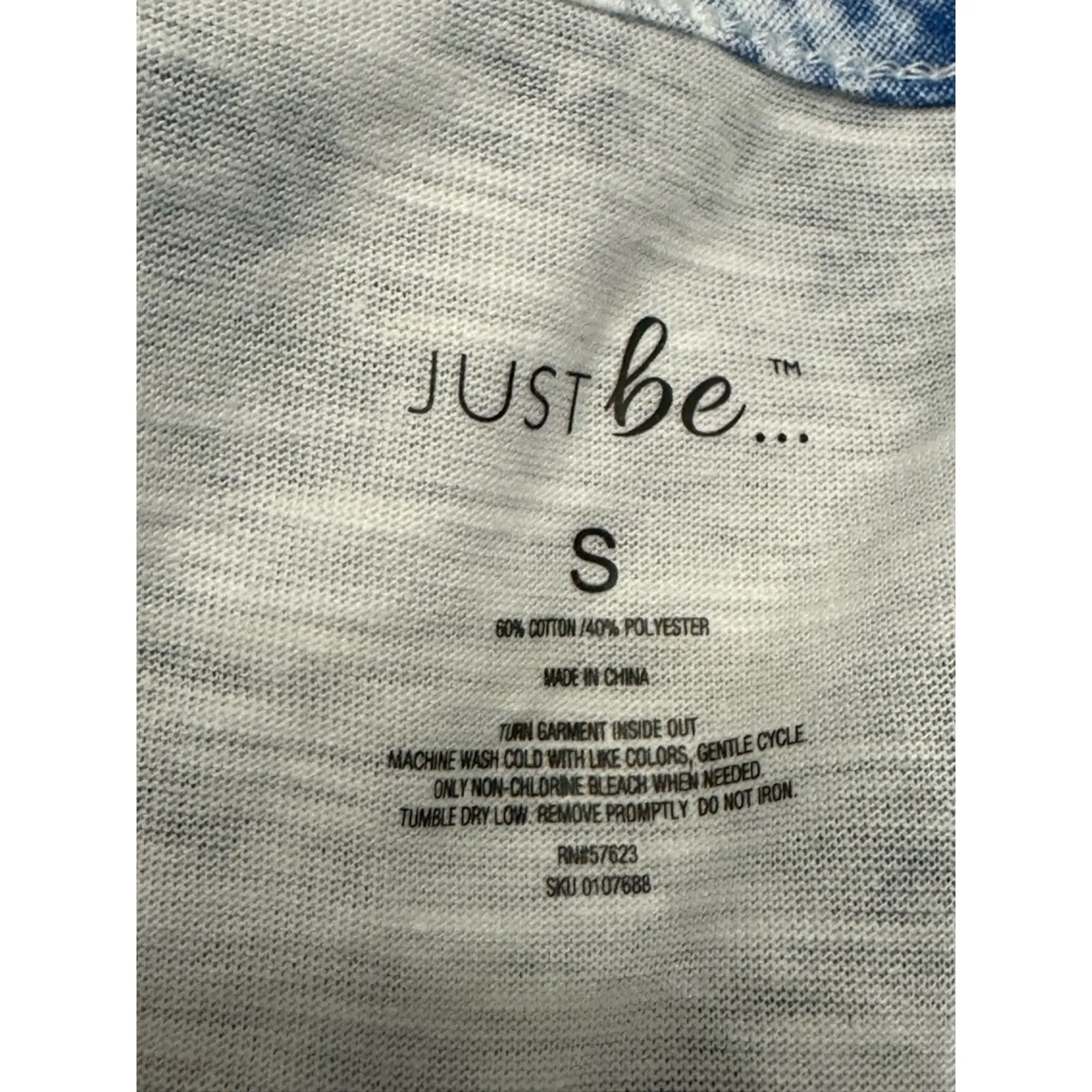 Just Be T Shirt Dress Above Knee Length Short Sleeves Tie-Dye Design White S NWT - Image 8